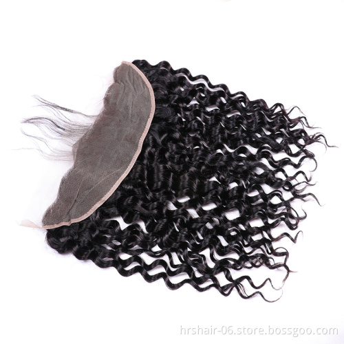 Peruvian Malaysian Indian Brazilian Virgin Hair 3 Bundles with Lace Closure Natural Wavy Water Wave Curly Mink Human Hair Weave